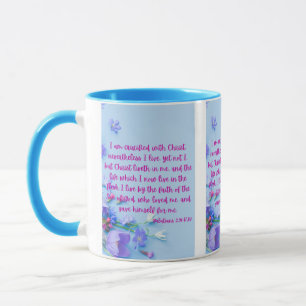 Caneca Galatianos 2:20 KJV Escritura de Bíblia Pic Dois T