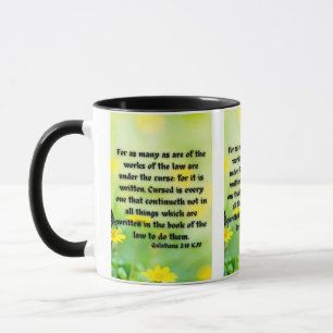 Caneca Galatianos 3:10 KJV Bíblia Verso Pic Mug De Dois T