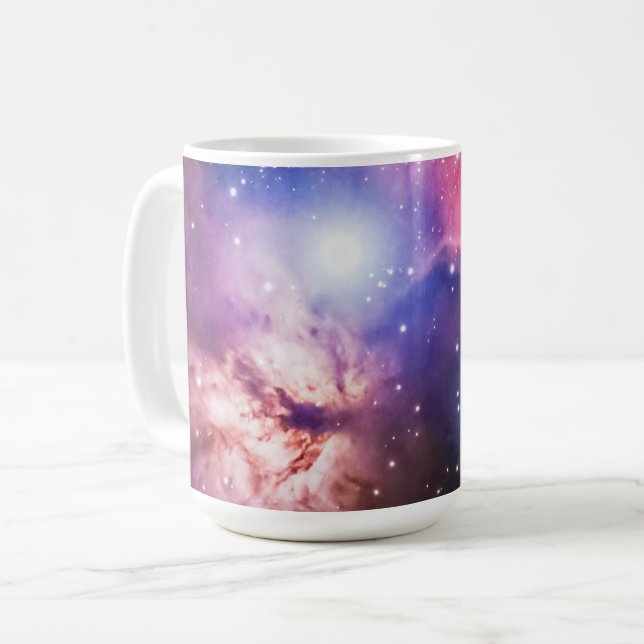 Caneca Galáxia Nebulosa | Xícara de Café Espaço Có (Frente Esquerda)