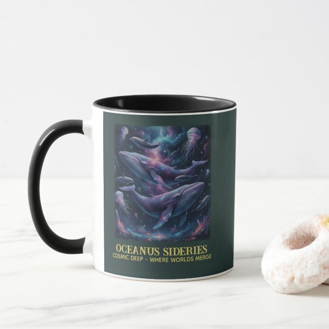 Caneca Galáxia Oceano Baleia Cósmica (Com Donut)