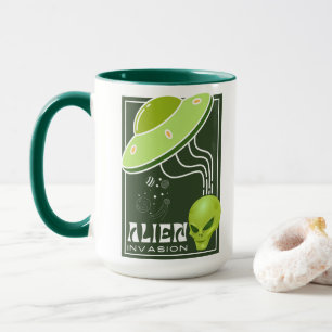 Caneca Galáxia OVNI da invasão da alienígena