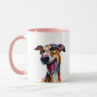 Caneca Galgo Portrait bonito e colorido
