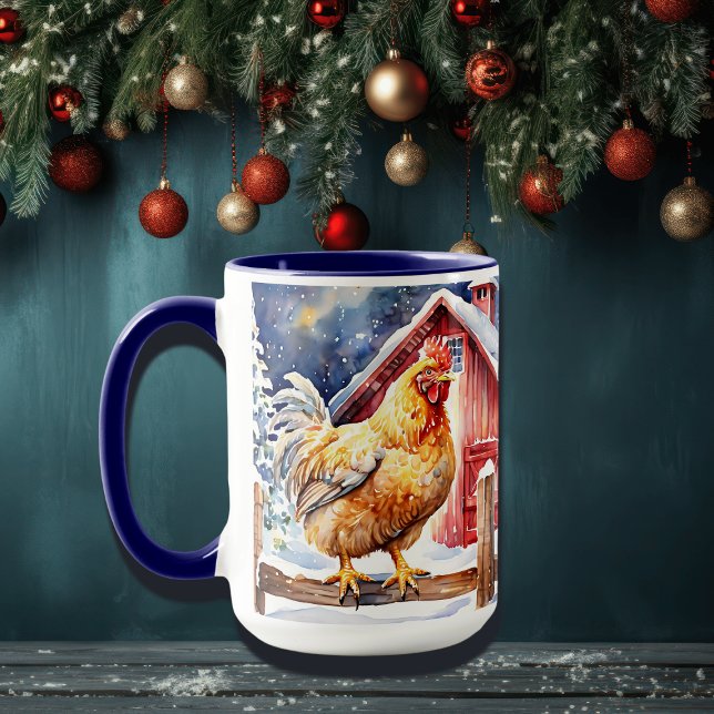 Caneca Galinha de Natal Bastante Russo (Criador carregado)