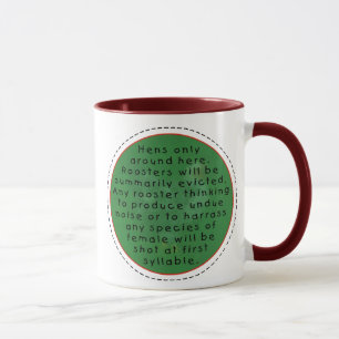 Caneca Galinha Funky com aviso do galo