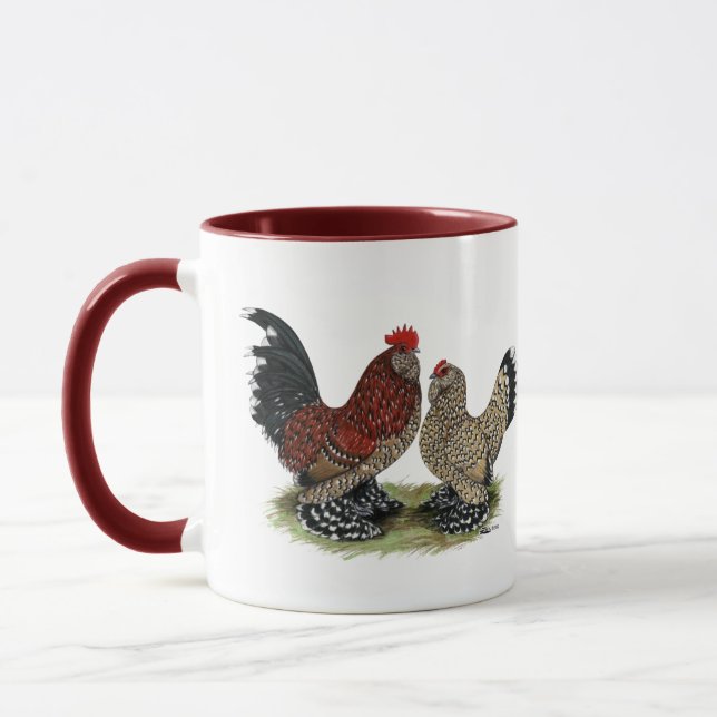Caneca Galinhas anãs de D'Uccle:  Mille Fleur (Esquerda)