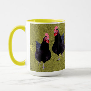 Caneca Galinhas Negras ouros, Mug De Café