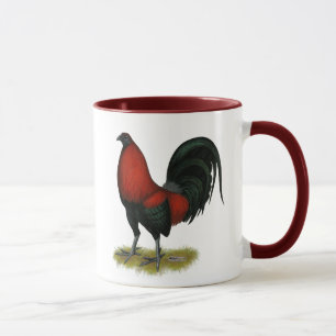 Caneca Galo americano do vermelho do preto do BB do jogo