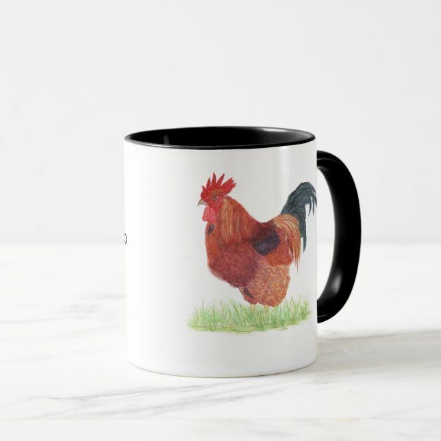 Caneca Galo Clássico, Mug Café de 11 oz (Frente Esquerda)