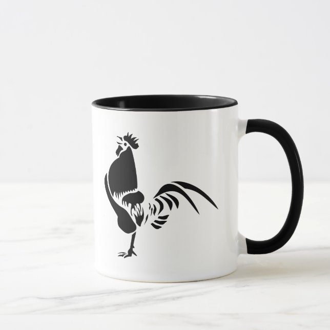Caneca Galo Negro Cruzando o Alarme da Boa Manhã (Direita)