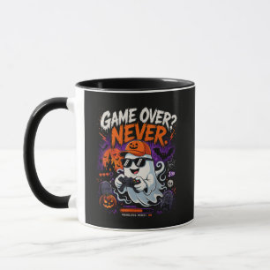 Caneca Game Over Nunca Divertido Fantasma de Halloween do