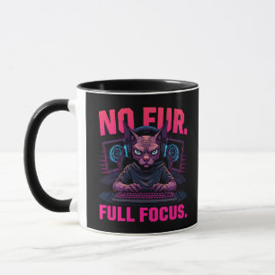 Caneca Gamer de Gato Sphynx Sem Pelo Foco Total