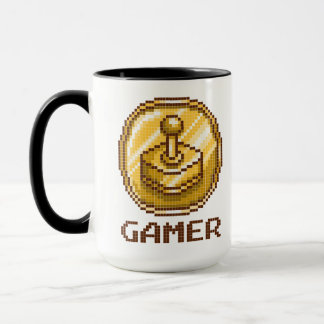 Caneca Gamer Pixel Joystick Emblem - Retro Gaming