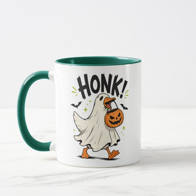 Caneca Ganso Fantasma Divertido de Halloween (Esquerda)