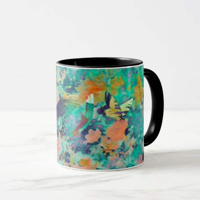 Caneca Garden of Butterflies & a Feather  (Frente Esquerda)