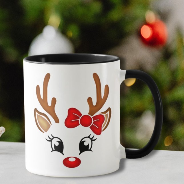 Caneca Garota Bonita Reindet Face Café (Criador carregado)