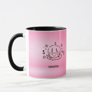 Caneca Garota Bonita, Rosa, Rosa, Personalizada