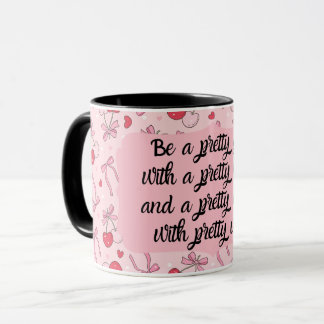 Caneca Garota bonito, Cherry Pink Coquette Girly Mug