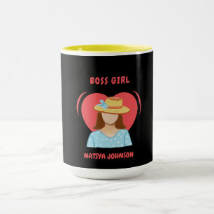 Caneca garota chefe, com um único edital