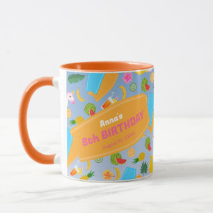 Caneca Garota de bodyboard diversão festa de aniversário