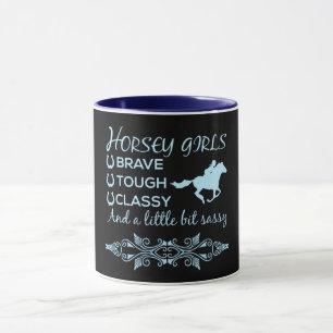 Caneca Garota de Cavalo Clássica Brava e Duro em Azul Cl