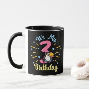 Caneca Garota-de-Nascimento de aniversário de 3 anos Turi