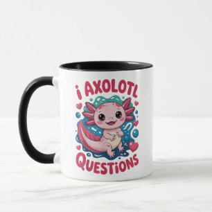 Caneca Garota Eu Perguntas Axolotl Fofo Engraçado