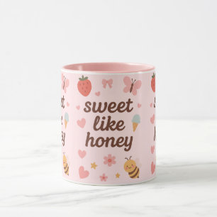 Caneca Garota Fofa Rosa Kawaii Abelha – Design Fofo