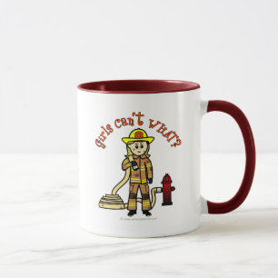 Caneca Garota Loira de Bombeiros