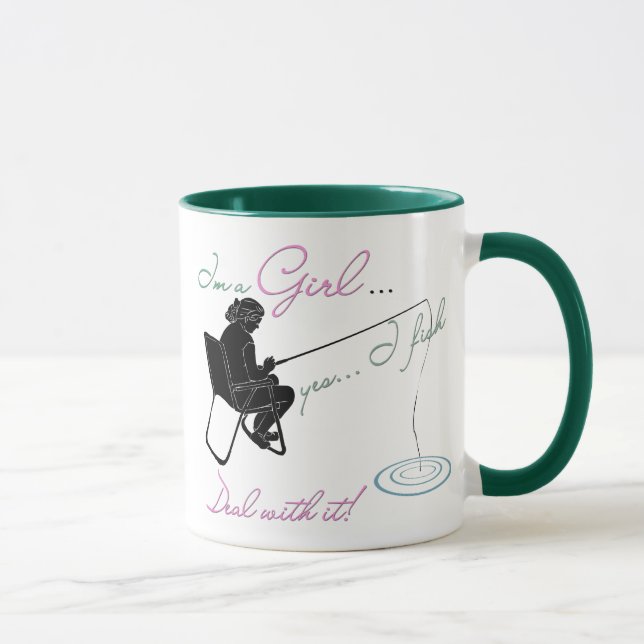 Caneca Garota pescando arte (Direita)