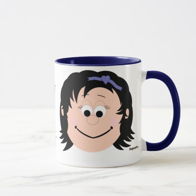 Caneca Garotas de sorriso Black Hair Girl (Direita)