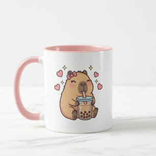 Caneca Garotas Fofas Capivara Ramen Kawaii Chá Kawaii Cap