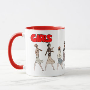 Caneca Garotas Vintage - Ilustração de Quadrinhos de 1933