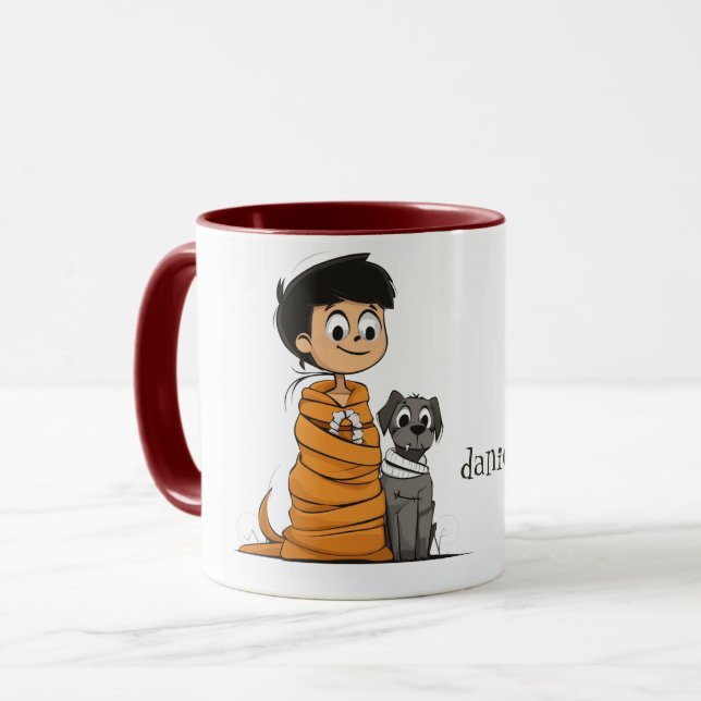Caneca Garoto Bonito e Cachorro Louco (Frente Esquerda)