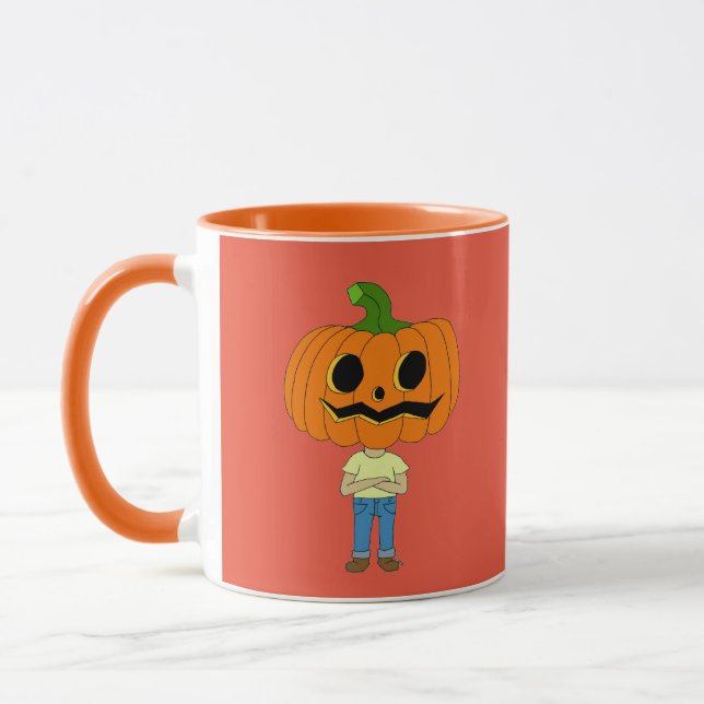 Caneca garoto chibi da cabeça de abóbora (Esquerda)