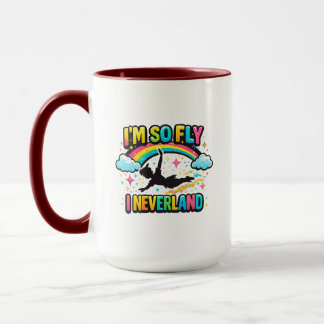 Caneca Garoto Voador Fantasia Estrelas Arco-íris Colorido