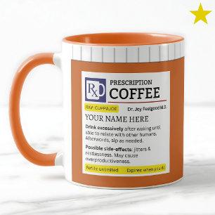 Caneca Garrafa de Prescrição Engraçada com Nome Personali