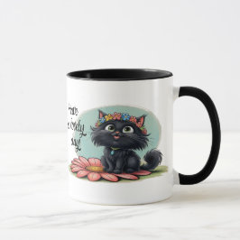 Caneca Gatinho Alegre em uma Flor - Sorria Conosco!