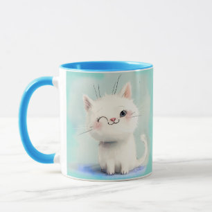 Caneca Gatinho Branco Bonito