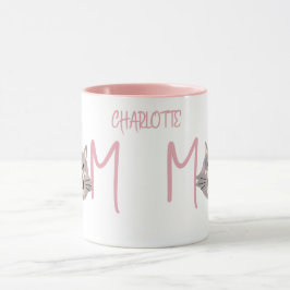 Caneca Gatinho Cinza Fofo Mãe Nomeada Blush Dia das Mães