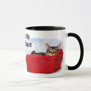 Caneca Gatinho Dormindo No Soquete Vermelho Brilhante