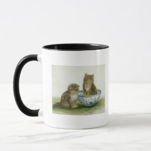 Caneca Gatinho em uma bacia azul de China