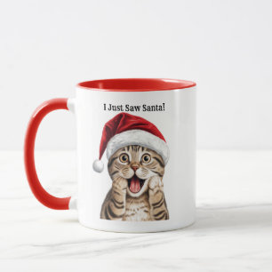 Caneca Gatinho Engraçado Personalizado Gato de Natal