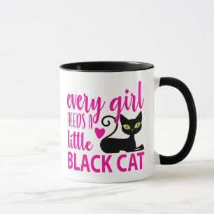 Caneca Gatinho Fofo Gata Mãe Kitty Halloween Gato Preto C