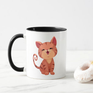 Caneca Gatinho Fofo Laranja Tabby Tigre Gata Mãe