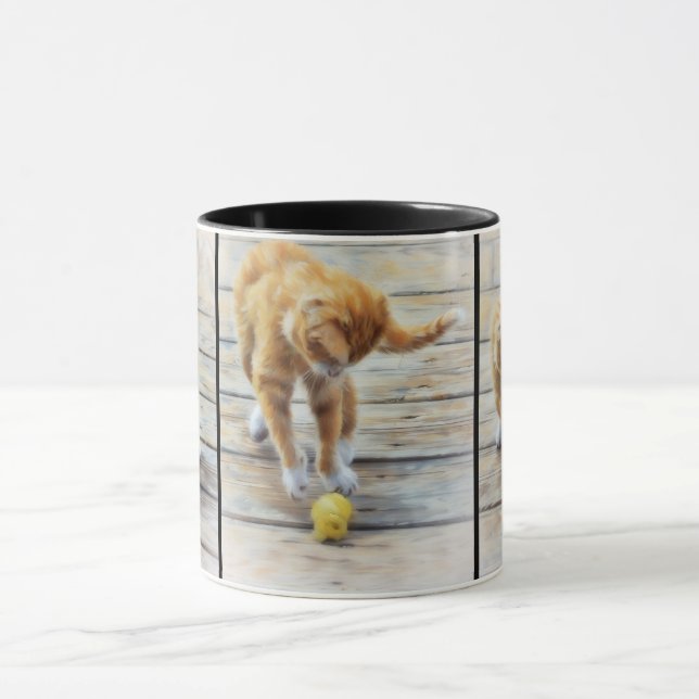 Caneca Gatinho Gatinho Laranja Fotos Reproduzindo Mug (Centro)