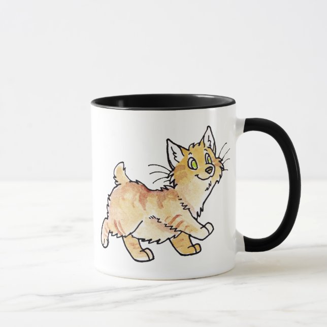 Caneca Gatinho Manx do gato malhado de creme (Direita)
