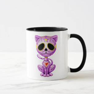 Caneca Gatinho roxo do açúcar do zombi