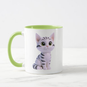Caneca Gatinho Tabby Branco