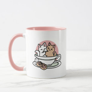 Caneca Gatinhos cortantes em uma taça - Adorável Hora do 