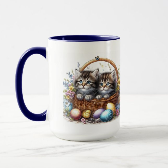 Caneca Gatinhos de Páscoa bonito (Esquerda)